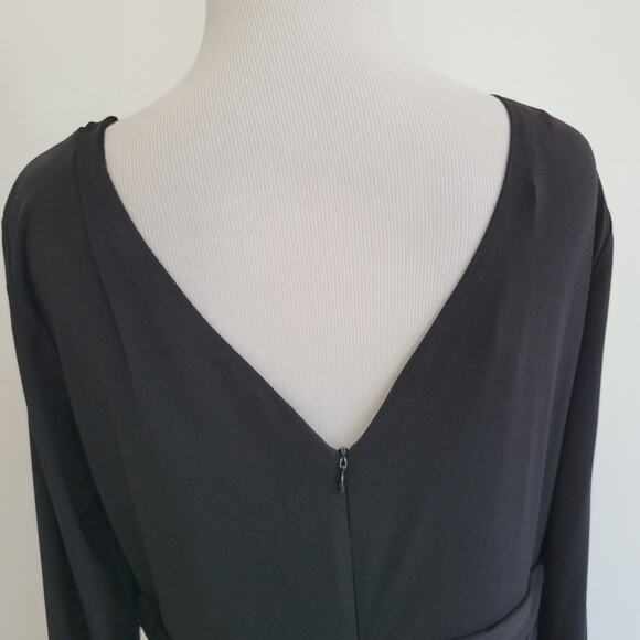 NEW Calvin Klein Black Maxi Dress Evening Stretch Jersey Long Sleeve Women 10 - Picture 7 of 12